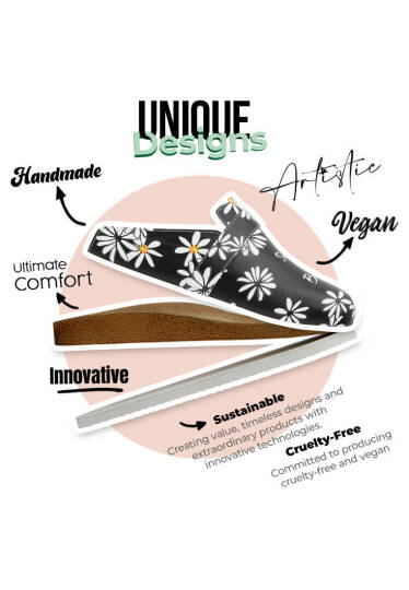 Women Vegan Leather Black Slippers - Self Love is the Best Love - 3
