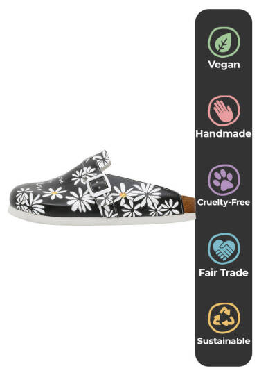 Women Vegan Leather Black Slippers - Self Love is the Best Love - 4