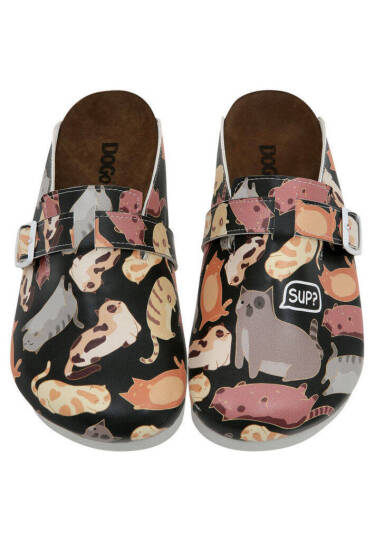 Women Vegan Leather Black Slippers - Sup Hooman? - 3
