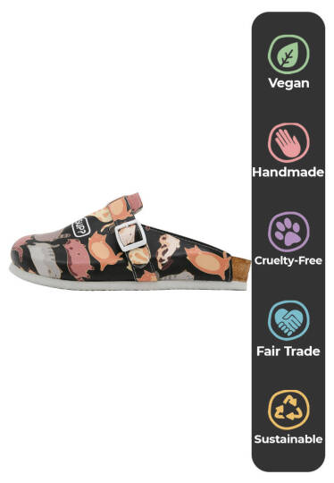 Women Vegan Leather Black Slippers - Sup Hooman? - 5