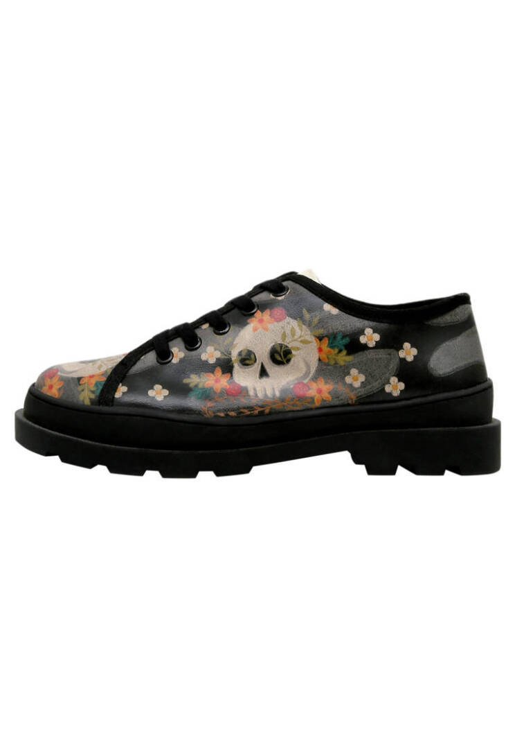 Women Vegan Leather Black Sneakers - Embrace What Scares You - 4