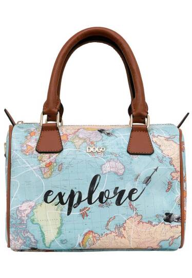 Women Vegan Leather Blue Handbag - Explore