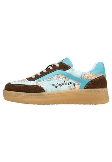 Women Vegan Leather Blue Sneakers - Explore - 2