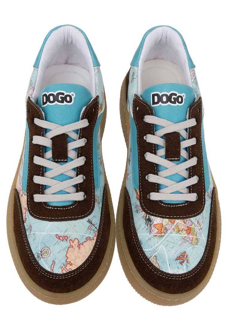 Women Vegan Leather Blue Sneakers - Explore - 3