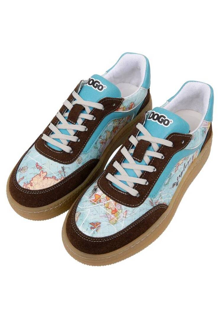 Women Vegan Leather Blue Sneakers - Explore - 5