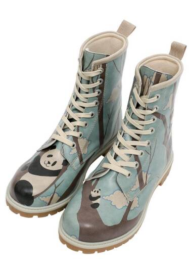 Women Vegan Leather Blue Tall Boots - Panda Hug - 2