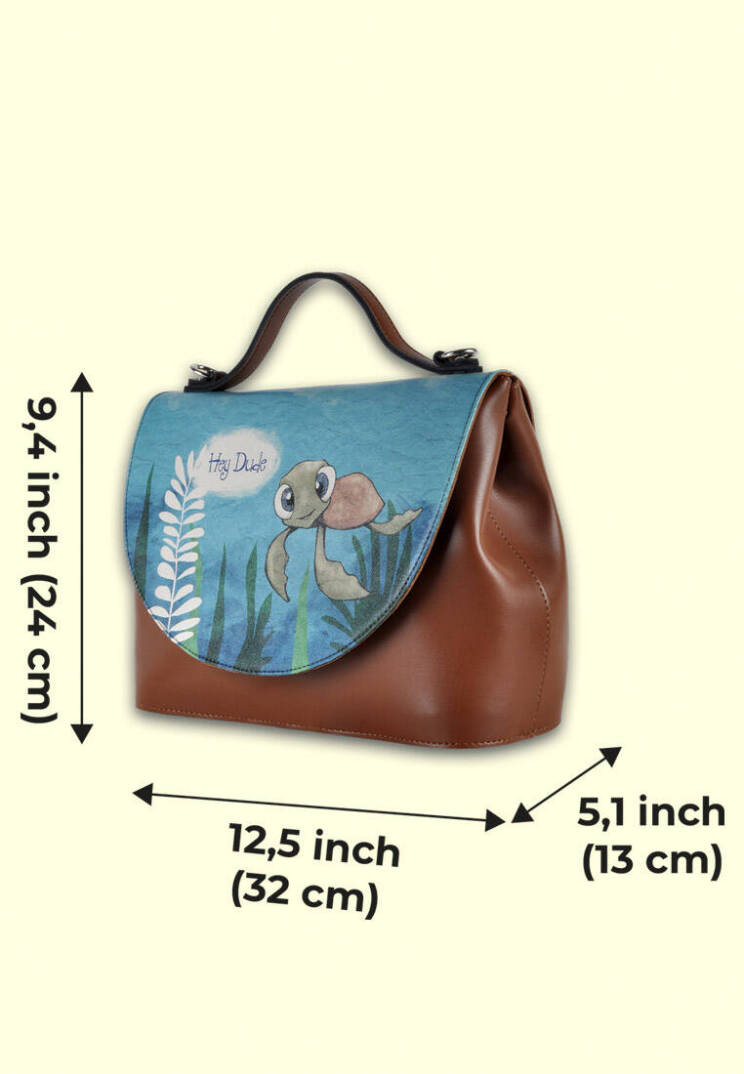 Women Vegan Leather Brown Handbag - Caretta-Hey Dude - 7