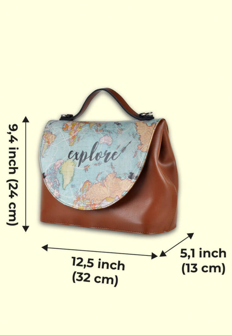 Women Vegan Leather Brown Handbag - Explore - 8