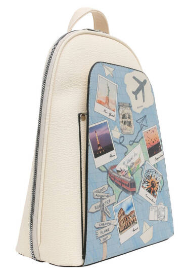 Women Vegan Leather Cream Backpack - Dare to Explore - 4