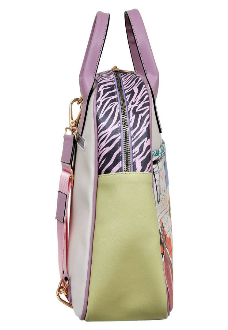 Women Vegan Leather Cream Backpack - Minimal Crisis - 3