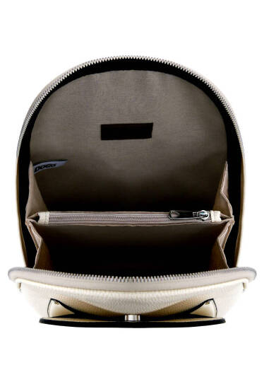 Women Vegan Leather Cream Backpack - The Wise Owl - 4