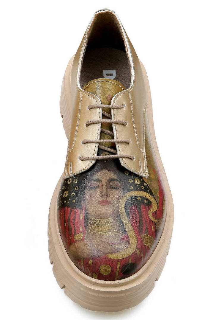 Women Vegan Leather Cream Casual Shoes - Shine - 5