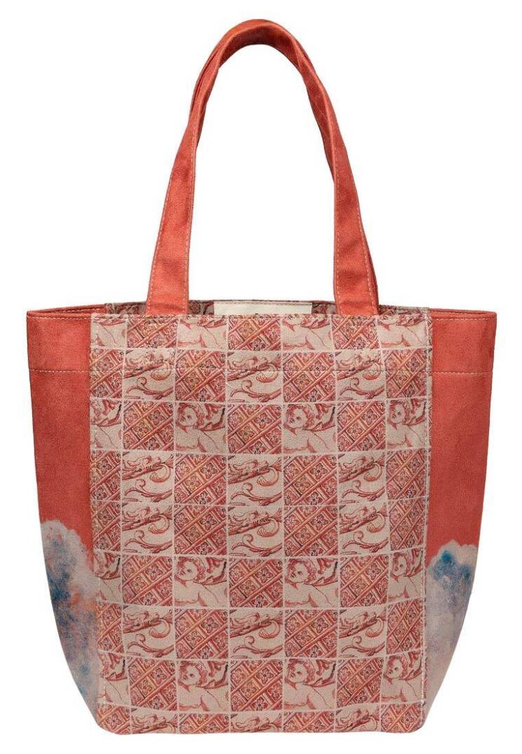 Women Vegan Leather Cream Large Tote Bag - Angels Dream - 3