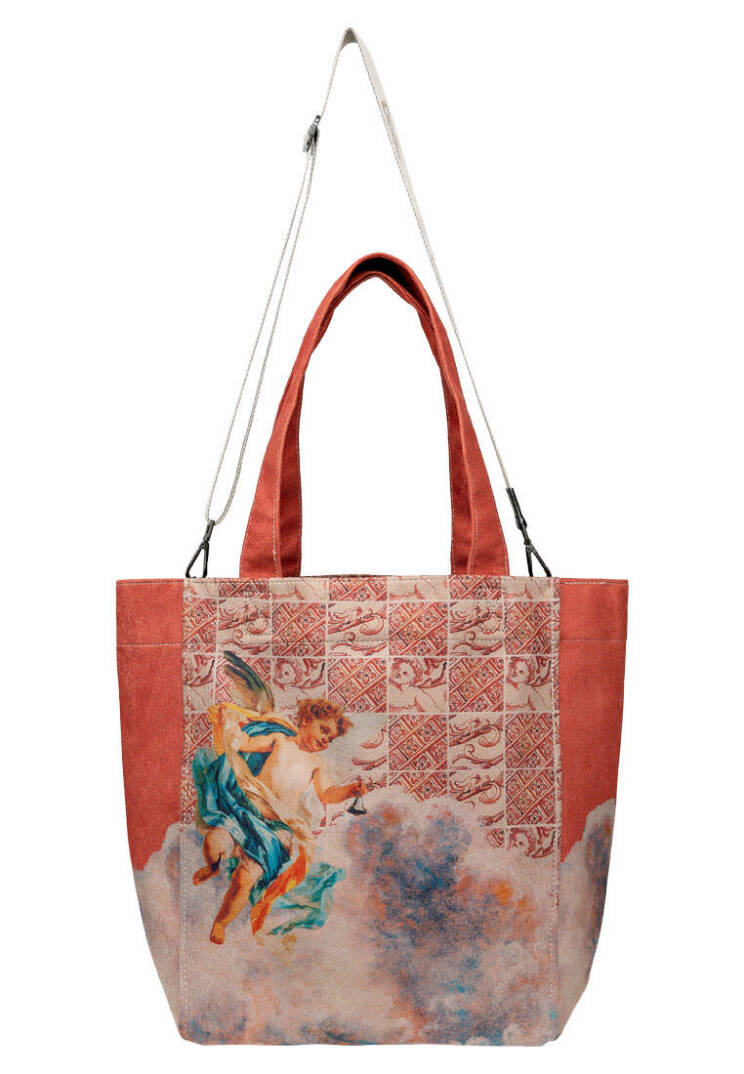 Women Vegan Leather Cream Large Tote Bag - Angels Dream - 7