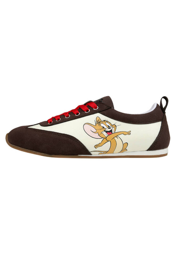 Women Vegan Leather Cream Sneakers - Warner Bros Looney Tunes Tom & Jerry - 2