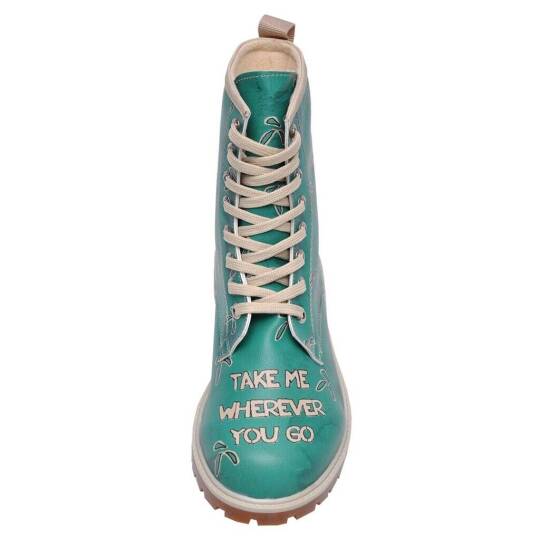 Women Vegan Leather Green Tall Boots - Koala Hug - 7
