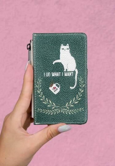 Women Vegan Leather Green Wallet - I Do What I Want - 4