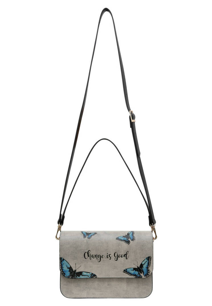 Women Vegan Leather Grey Clutch Bag - Change is Good - 3