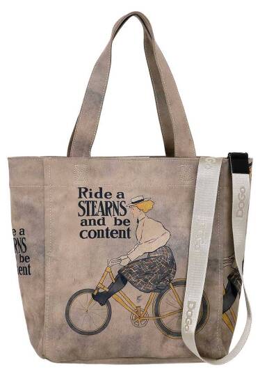 Women Vegan Leather Grey Large Tote Bag - Rider Woman