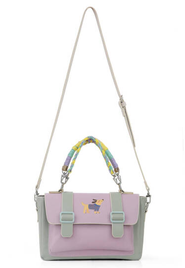 Women Vegan Leather Lilac Shoulder Bag - Paw Lucky - 2