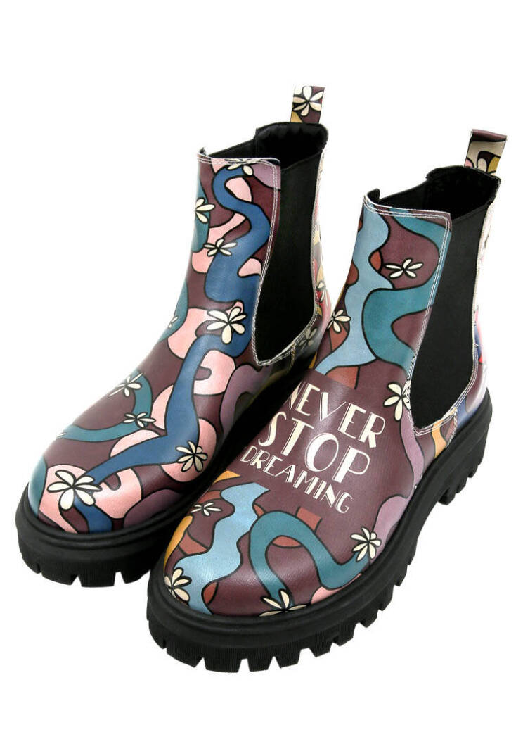 Women Vegan Leather Multicolor Ankle Boots - Never Stop Dreaming - 2