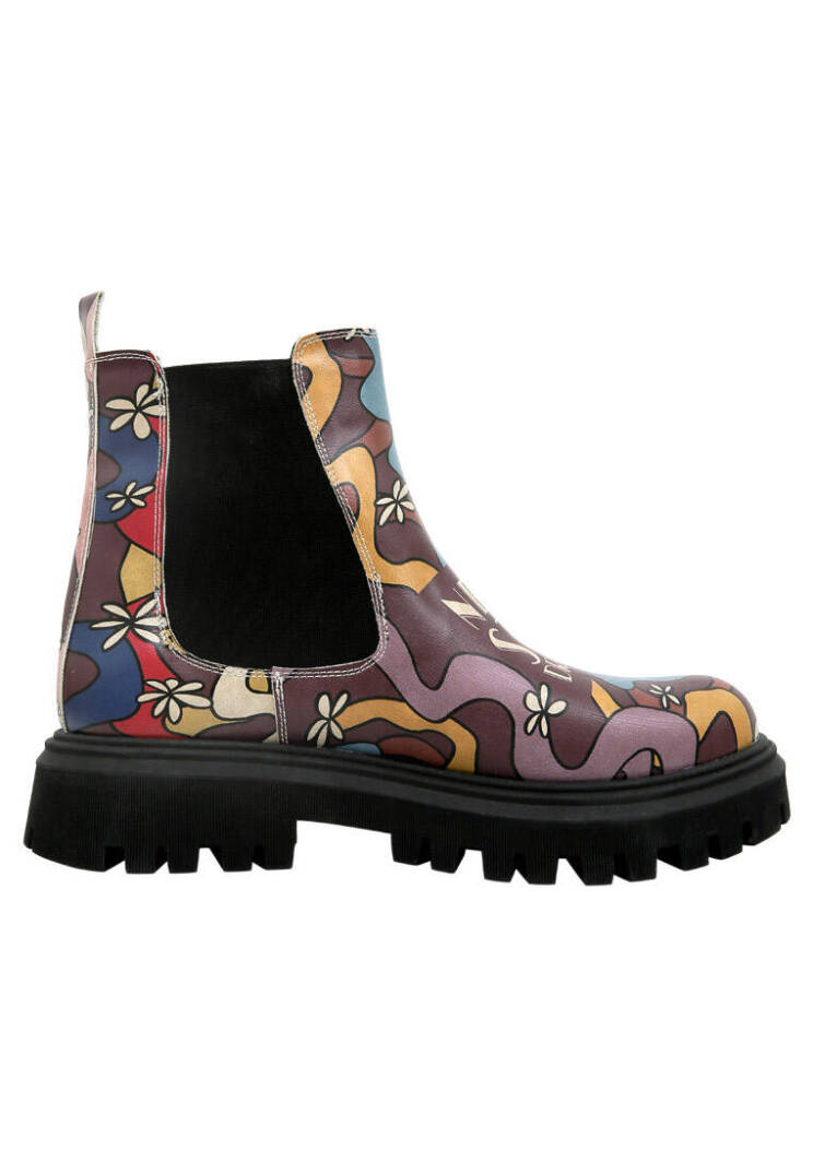 Women Vegan Leather Multicolor Ankle Boots - Never Stop Dreaming - 4