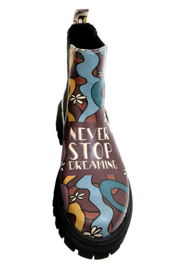 Women Vegan Leather Multicolor Ankle Boots - Never Stop Dreaming - 5