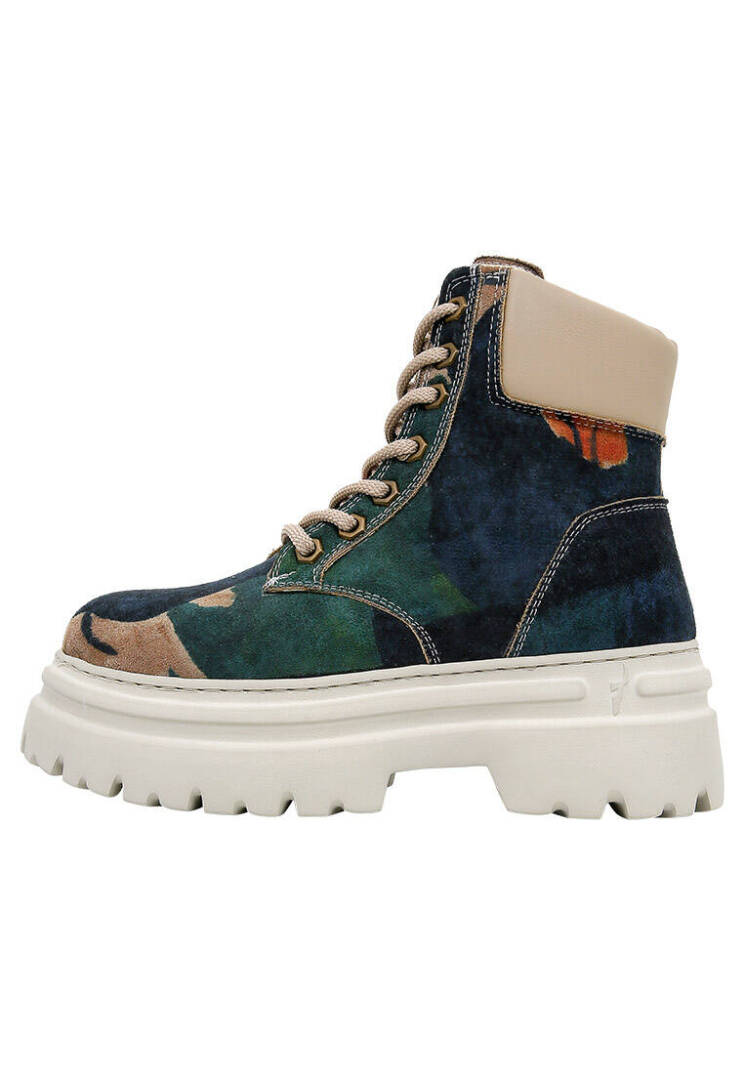 Women Vegan Leather Multicolor Boots - Petals - 1