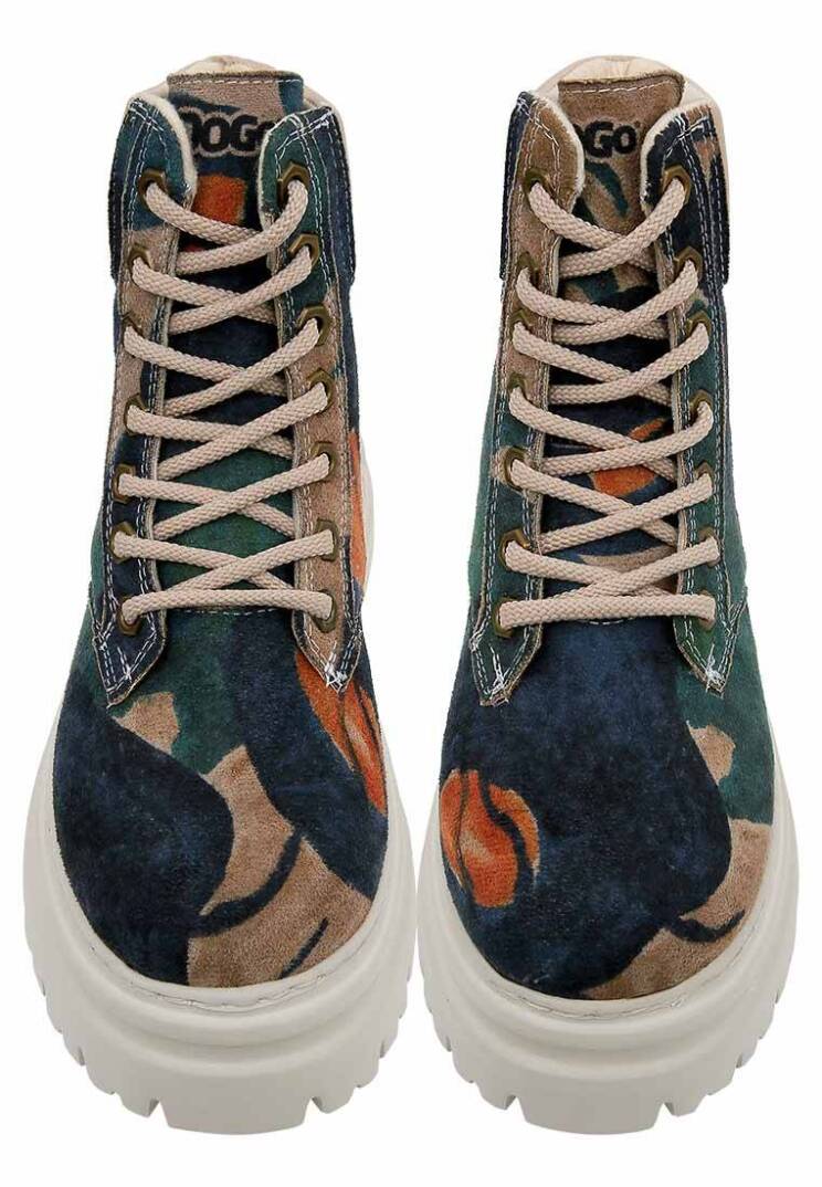 Women Vegan Leather Multicolor Boots - Petals - 2