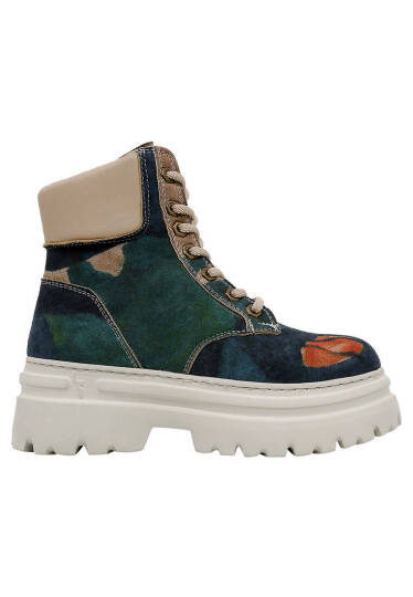 Women Vegan Leather Multicolor Boots - Petals - 4