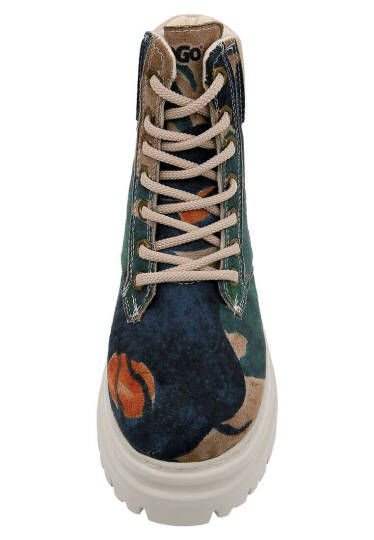 Women Vegan Leather Multicolor Boots - Petals - 5