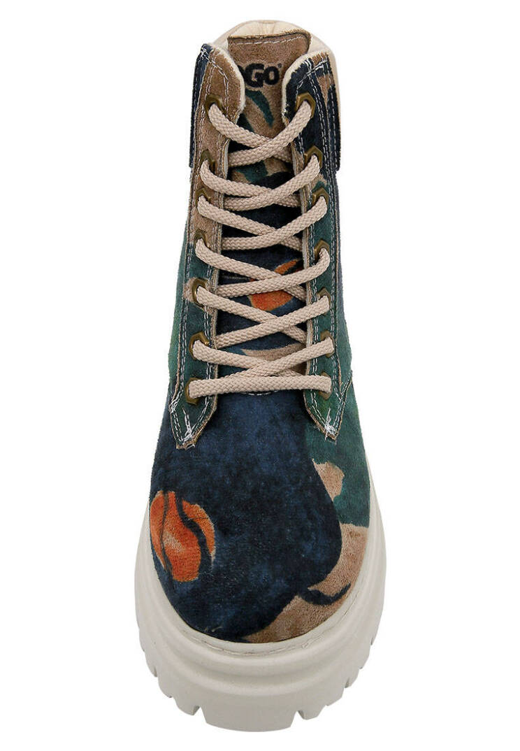 Women Vegan Leather Multicolor Boots - Petals - 5