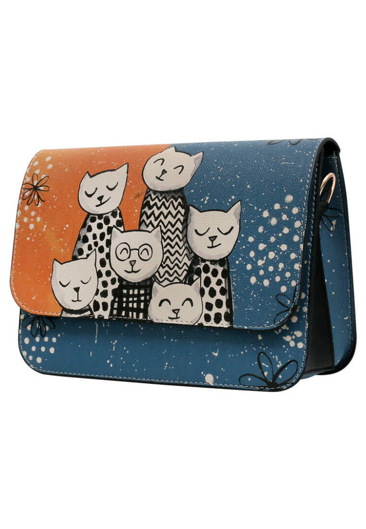 Women Vegan Leather Multicolor Clutch Bag - Family Portrait - 3