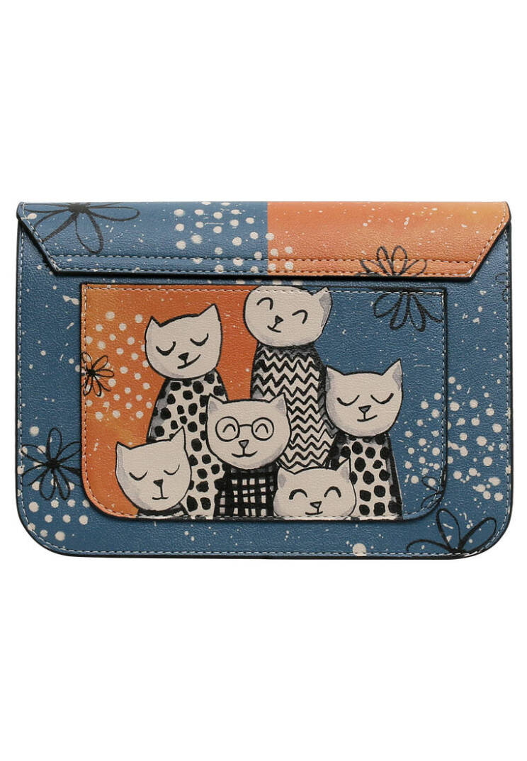 Women Vegan Leather Multicolor Clutch Bag - Family Portrait - 5