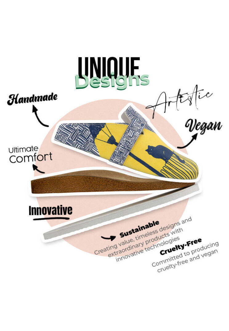 Women Vegan Leather Multicolor Cork Sole Slippers - Florasancat - 10