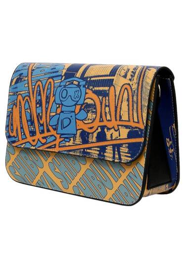 Women Vegan Leather Multicolor Handbag - Robo Shibuya - 4