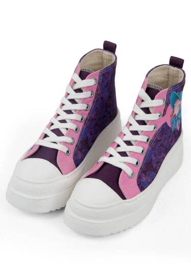 Women Vegan Leather Multicolor High Top Platform Sneakers - Lady Fluff - 4