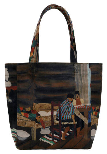 Women Vegan Leather Multicolor Large Tote Bag - Family Time - 5