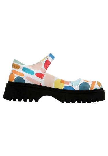 Women Vegan Leather Multicolor Mary Jane Loafers - Lucky - 5