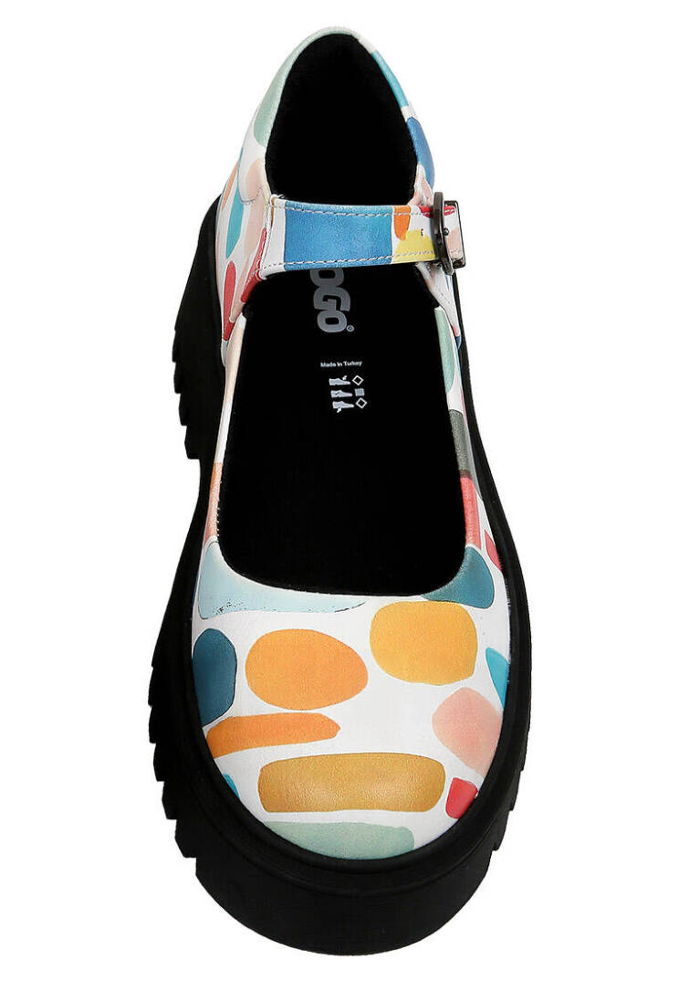 Women Vegan Leather Multicolor Mary Jane Loafers - Lucky - 7