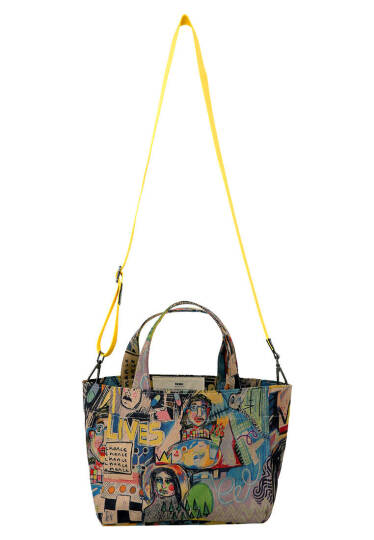 Women Vegan Leather Multicolor Medium Tote Bag - Live and Save - 6