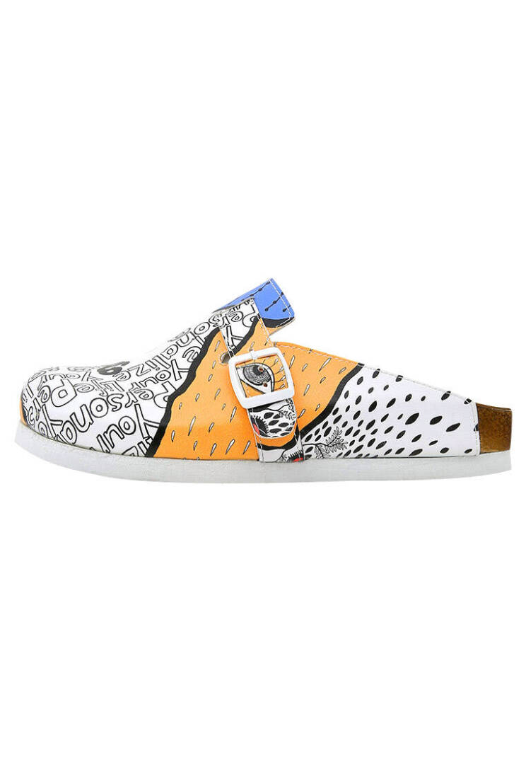 Women Vegan Leather Multicolor Slippers - Center View - 5