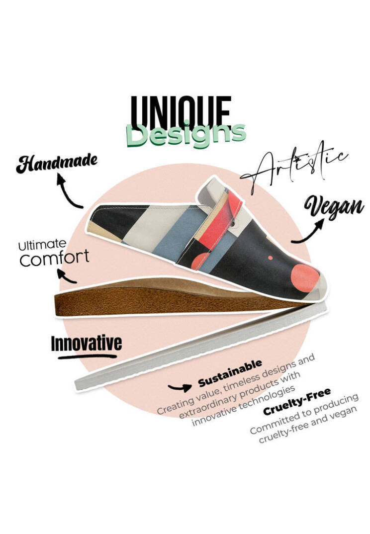 Women Vegan Leather Multicolor Slippers - Reflection of Colors - 4