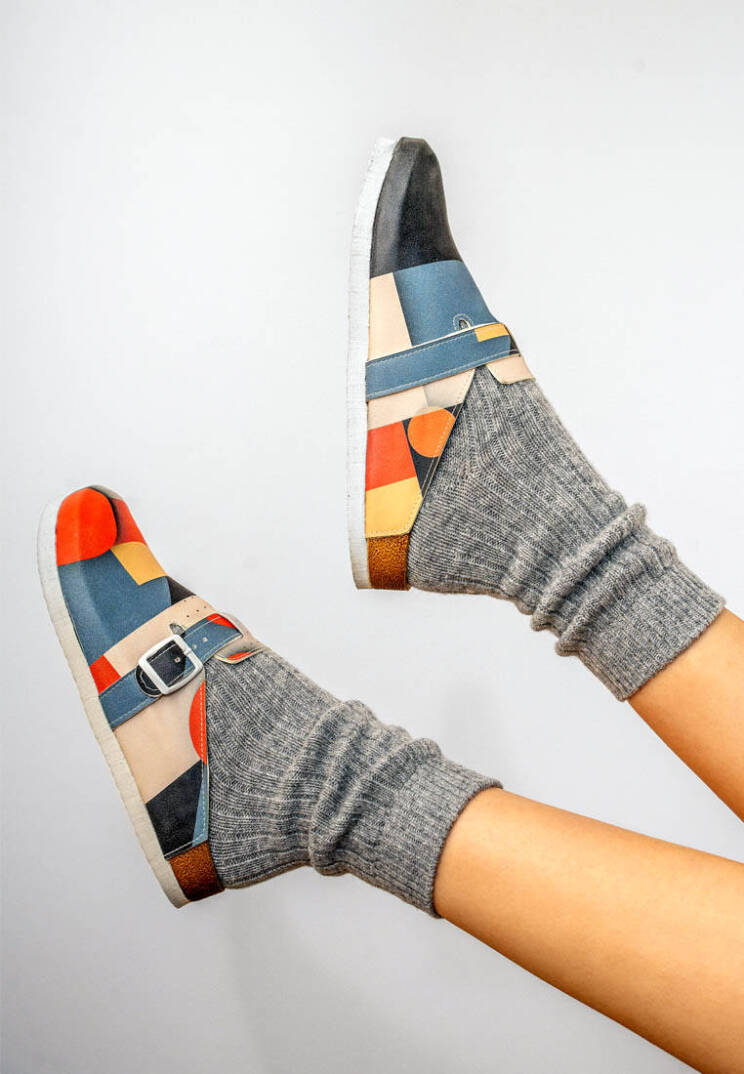 Women Vegan Leather Multicolor Slippers - Reflection of Colors - 9