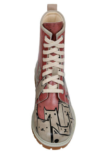 Women Vegan Leather Multicolor Tall Boots - Bad Cats Mad Cats - 6