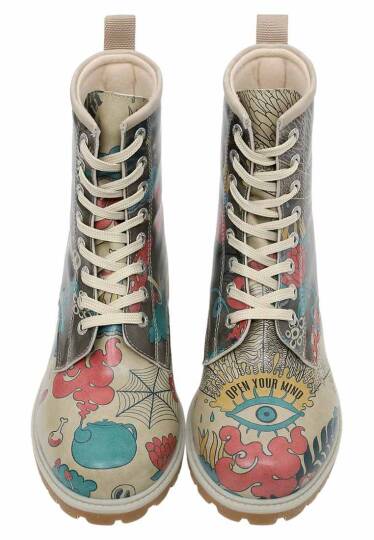 Women Vegan Leather Multicolor Tall Boots - Open Your Mind - 5