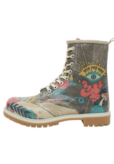 Women Vegan Leather Multicolor Tall Boots - Open Your Mind - 6
