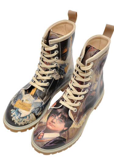 Women Vegan Leather Multicolor Tall Boots - Warner Bros Harry and Hedwig Harry Potter - 2