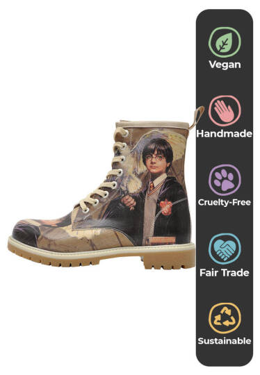 Women Vegan Leather Multicolor Tall Boots - Warner Bros Harry and Hedwig Harry Potter - 5