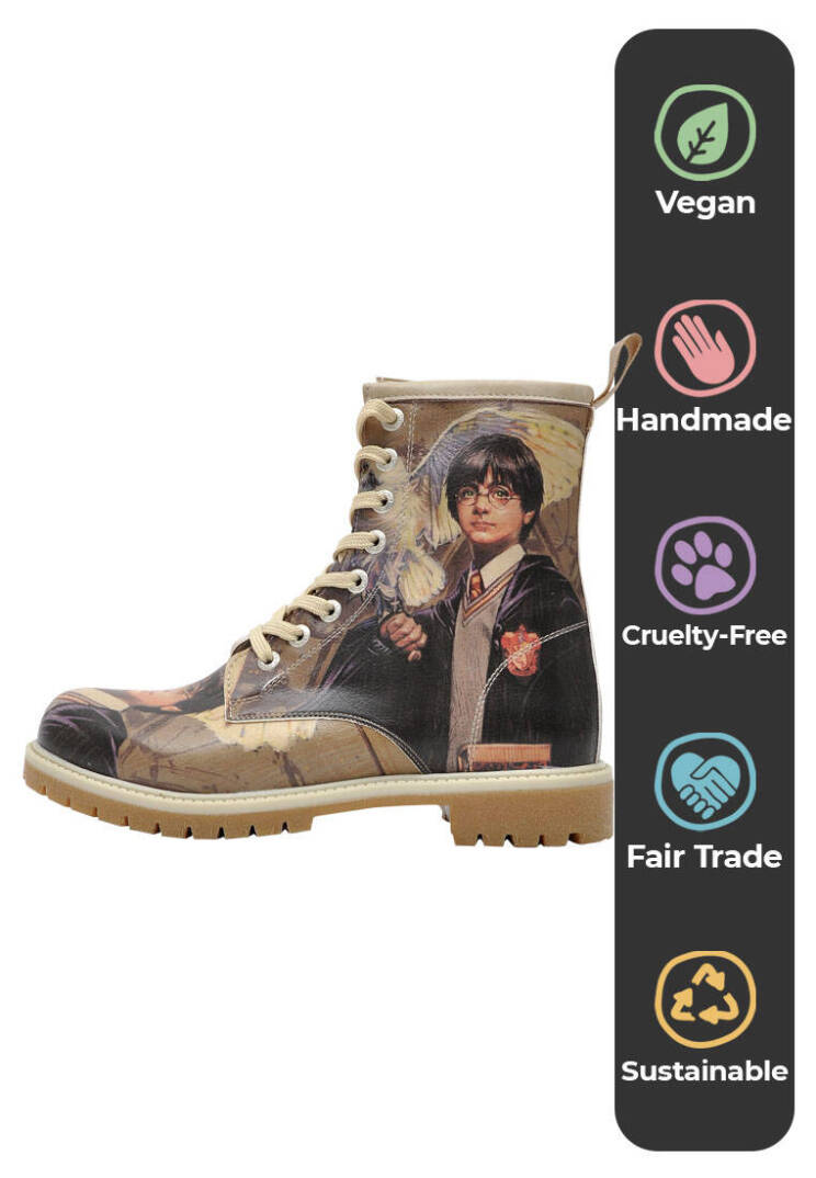 Women Vegan Leather Multicolor Tall Boots - Warner Bros Harry and Hedwig Harry Potter - 5